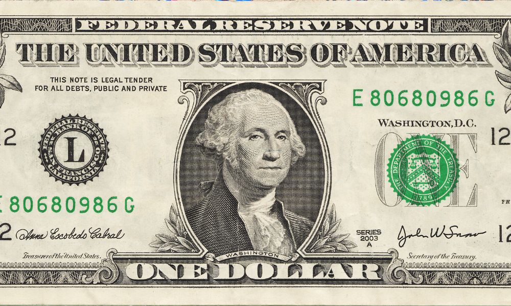 george washington en el billete de un dólar