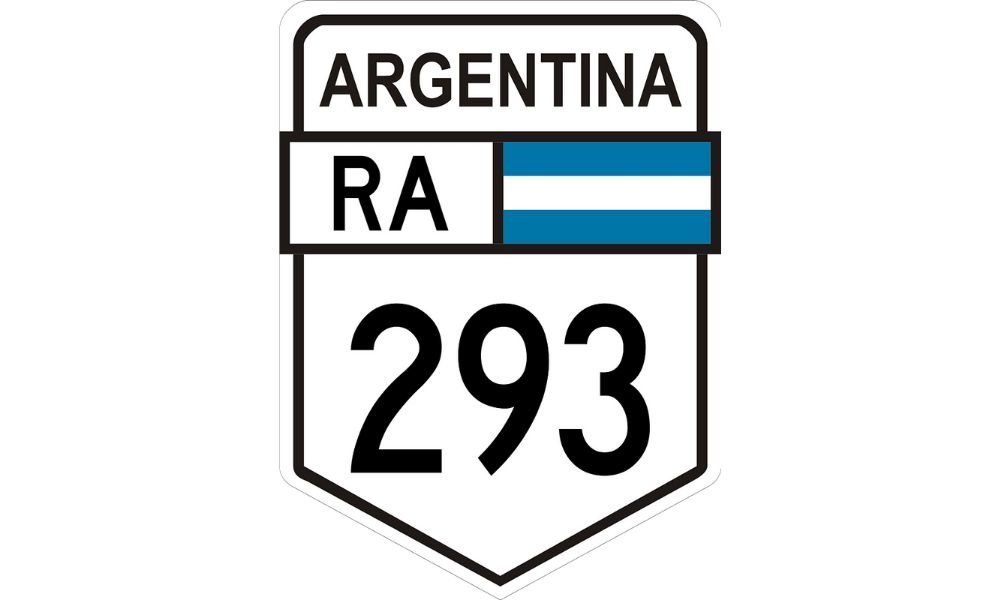 Cartel de la Ruta Nacional 293.