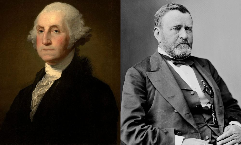 George Washington y Ulysses S. Grant, dos de las personas con el rango militar más alto en Estados Unidos.