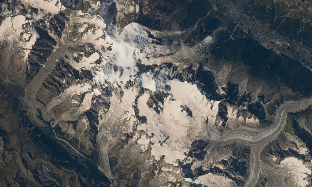 Vista aérea del Mer de Glace