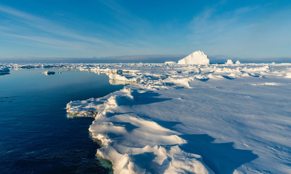 capa de hielo en el mar