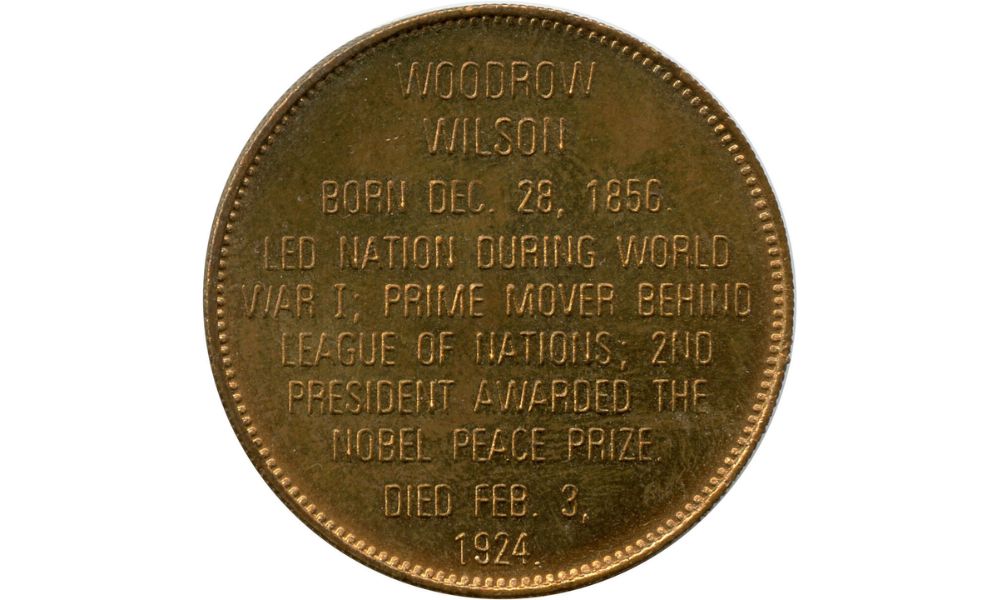 medalla premio para woodrow wilson