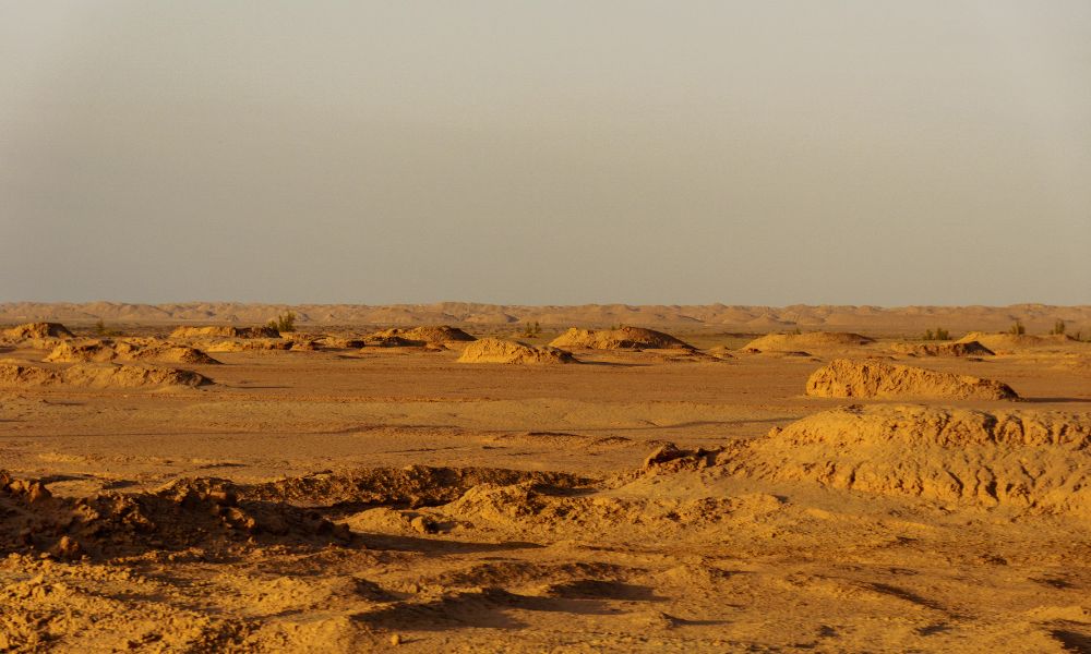 desierto de lut, irán. lugar inhóspito caluroso