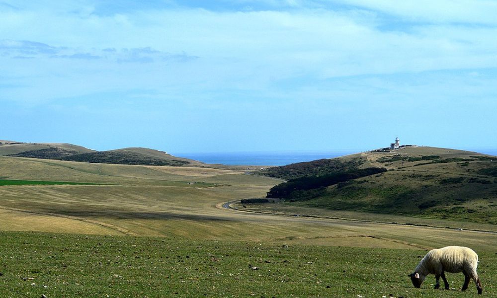 Terreno donde se encuentra el faro Belle Tout.