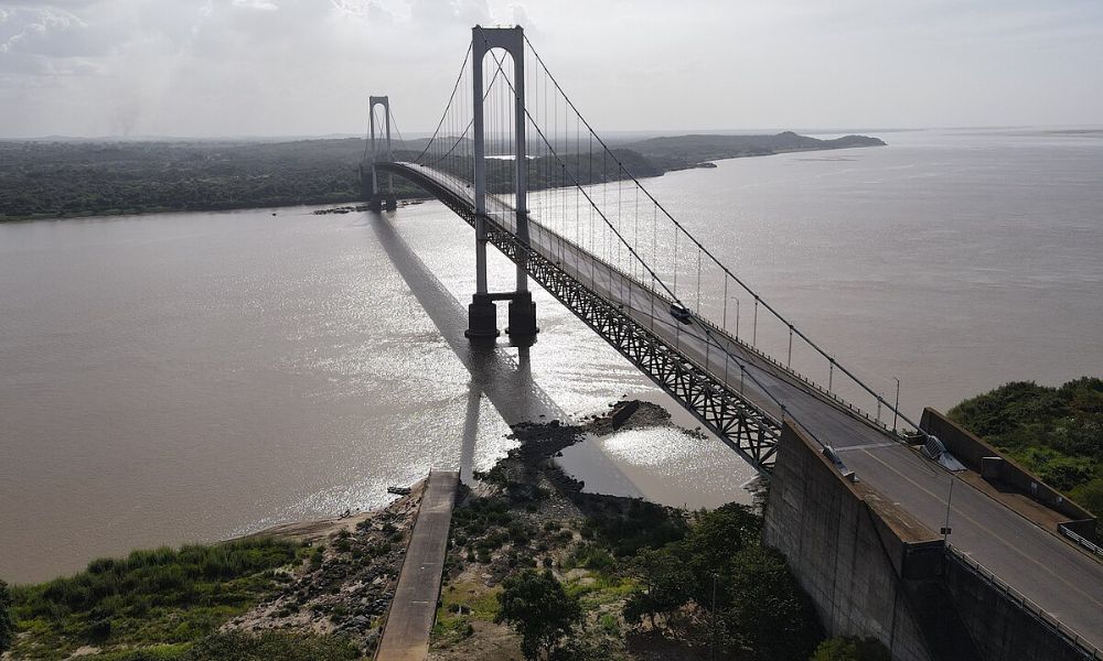 Vista aérea del puente colgante más largo de Latinoamérica.