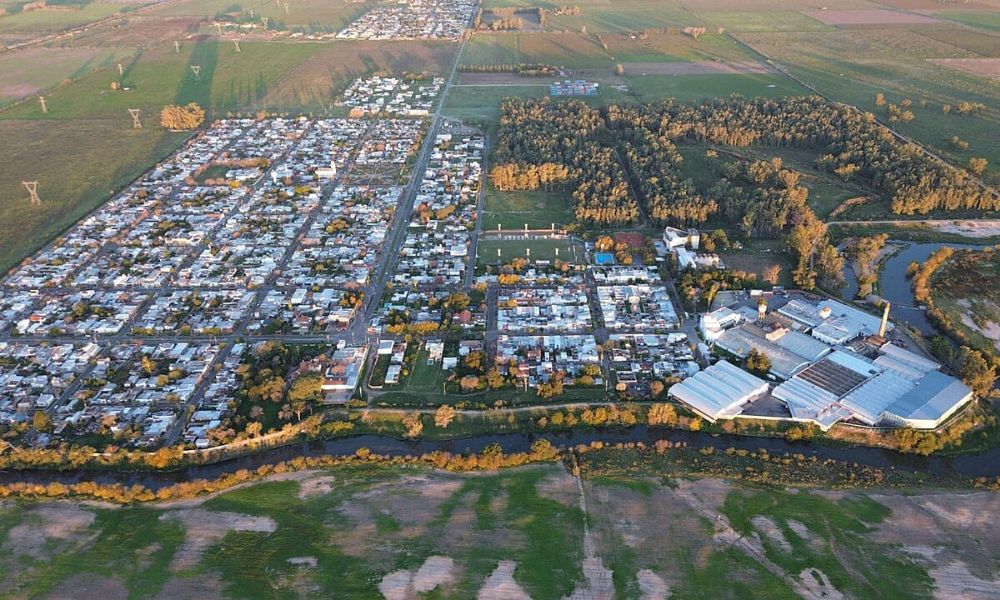 Localidad de La Emilia, en el partido más septentrional de la provincia de Buenos Aires.