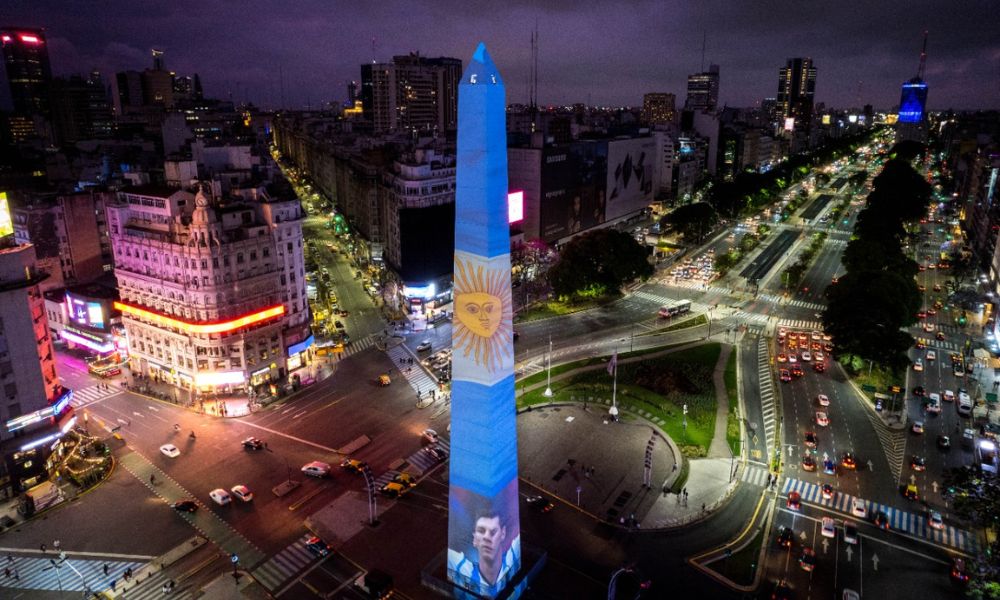 El Obelisco de Buenos Aires durante una celebración.