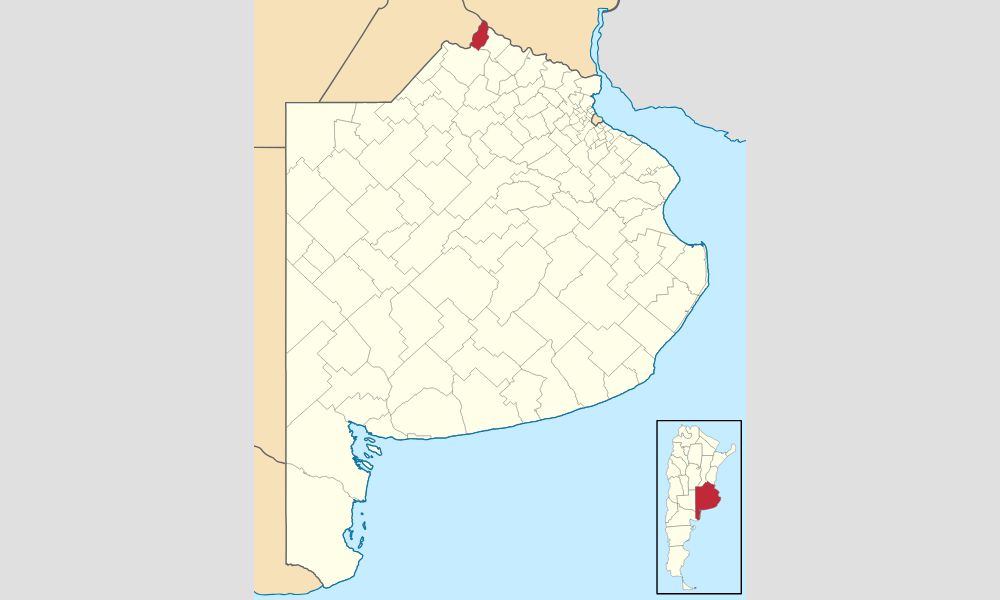 Ubicación del partido más septentrional de la provincia de Buenos Aires.