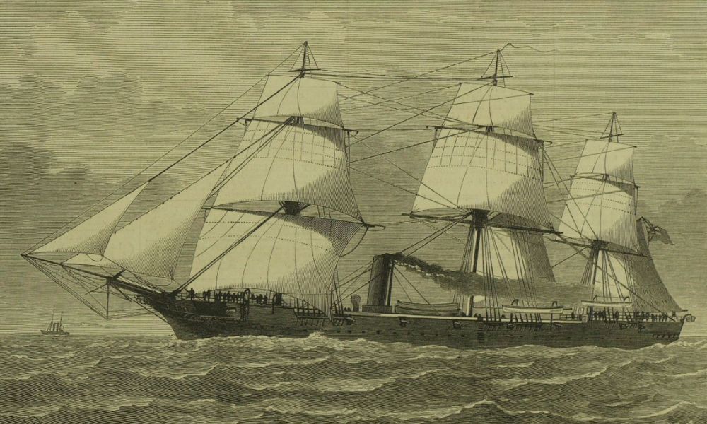 HMS Garnet, que viajó para investigar la desaparición del "Marlborough" y del "Dunedin".