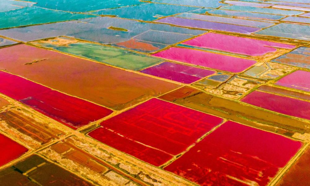 Colores del lago Xiechi de China.