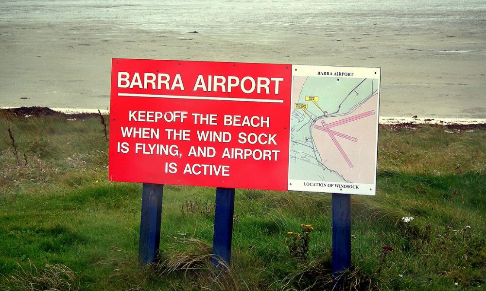 único aeropuerto del mundo en la playa