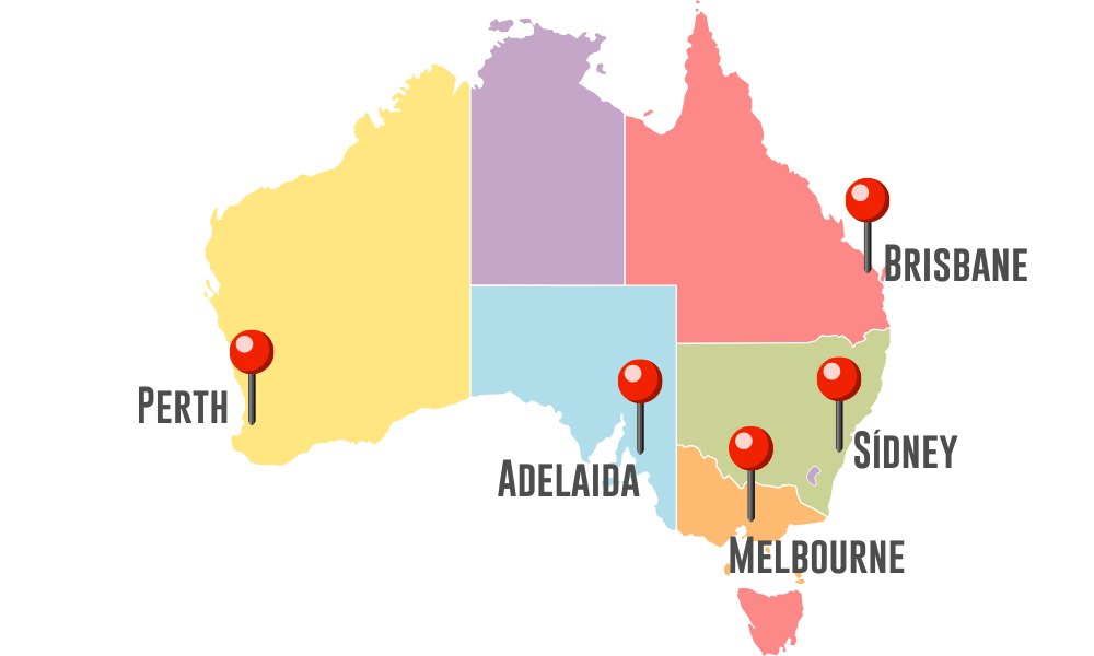 Mapa de Australia