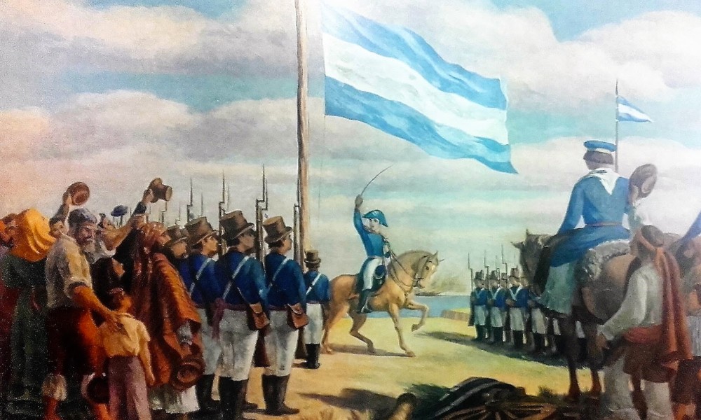 Primera vez que se izó la bandera argentina