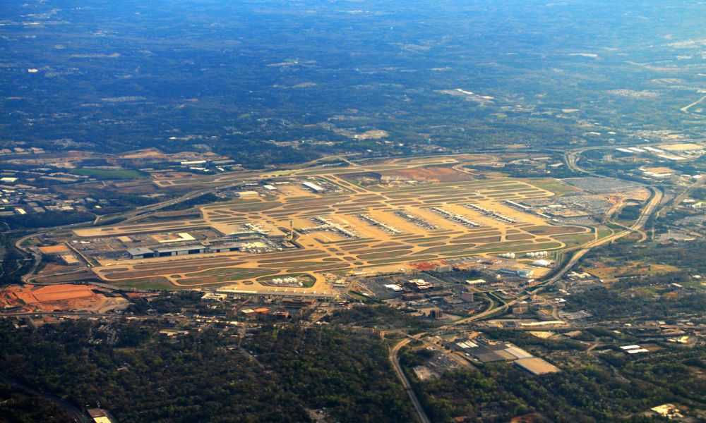 Vista aérea de Hartsfield-Jackson, el aeropuerto más transitado del mundo