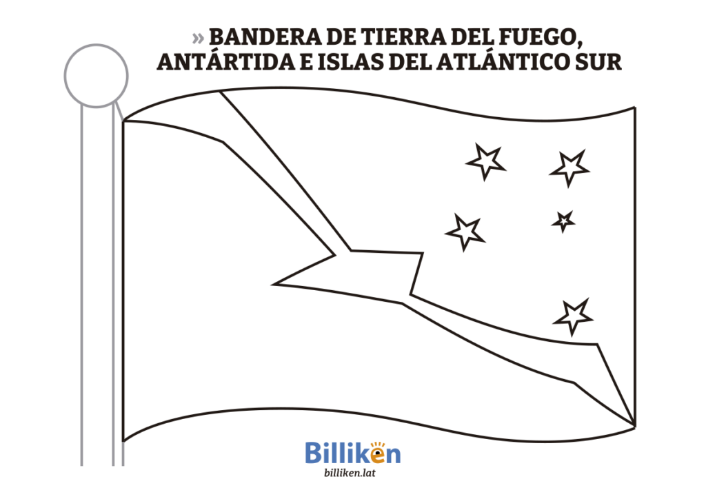 bandera de Tierra del Fuego para colorear