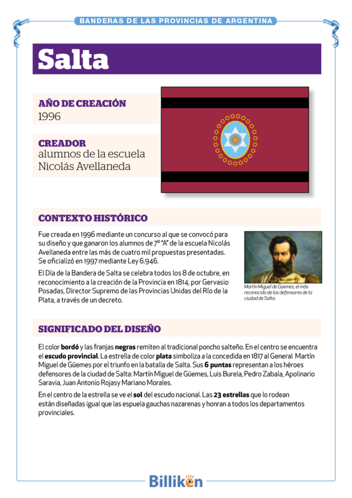 bandera de Salta infografía historia origen significado