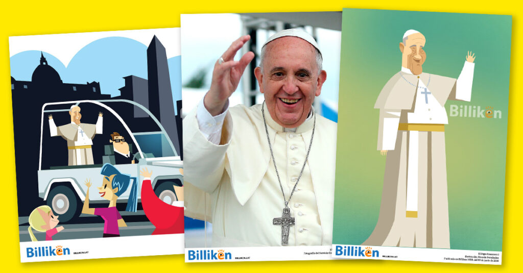 Papa Francisco: tres láminas para homenajear en la escuela a Jorge Bergoglio