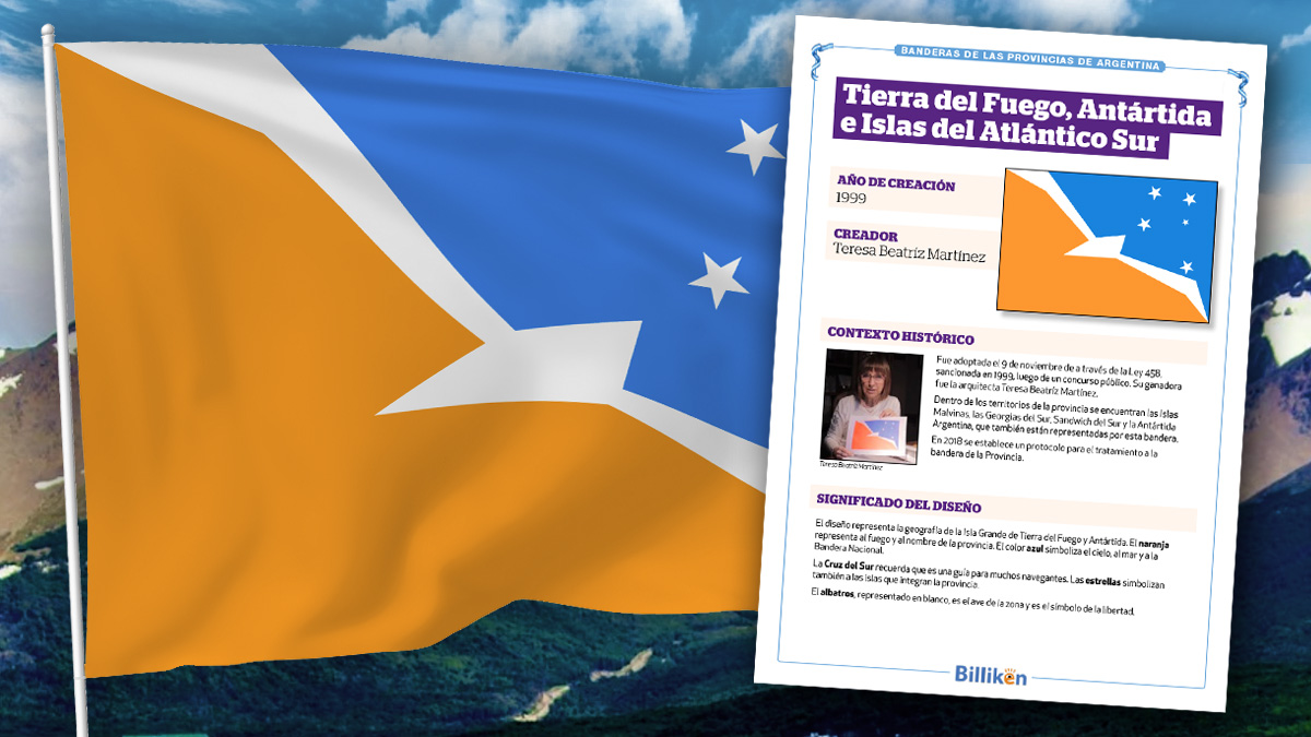 bandera de Tierra del Fuego infografía historia origen significado