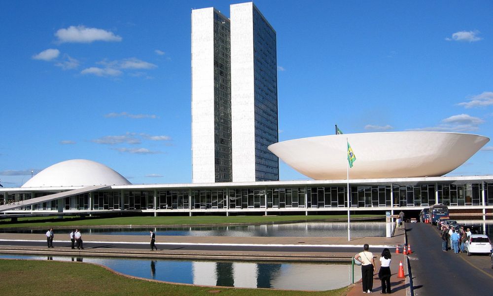 Aspecto del Palacio del Congreso Nacional de Brasilia.