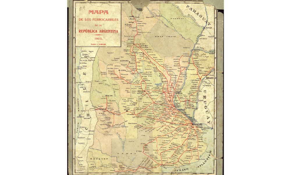 mapa del sistema ferroviario argentino de 1903
