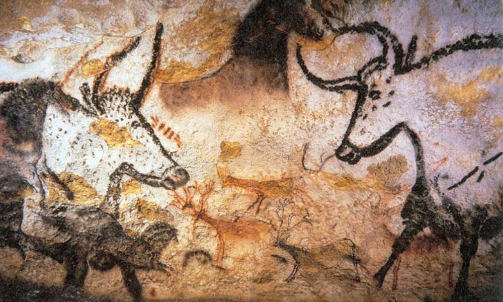 Aspecto de las pinturas de la Cueva de Lascaux.