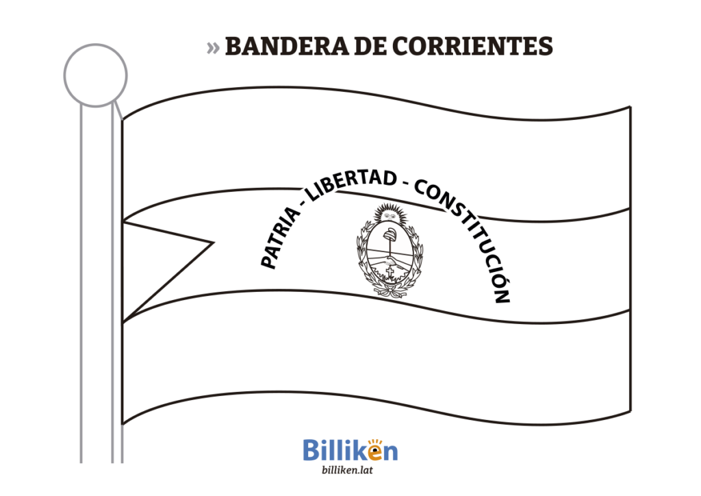 Bandera de Corrientes para colorear e imprimir