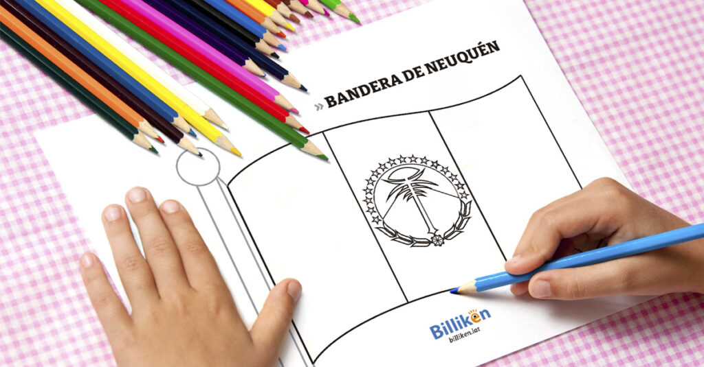 Bandera de Neuquén para colorear e imprimir FB
