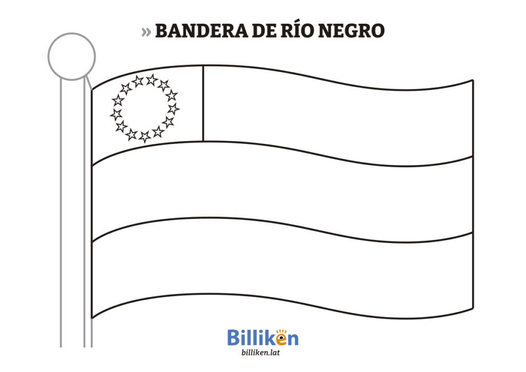 Bandera de Río Negro para colorear e imprimir
