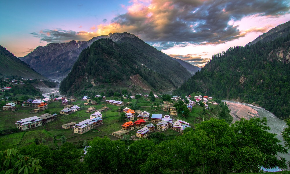 Pueblo en la región de Cachemira Pakistán India