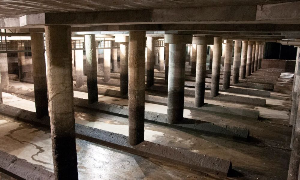 Instalaciones del tanque de agua más grande del mundo.