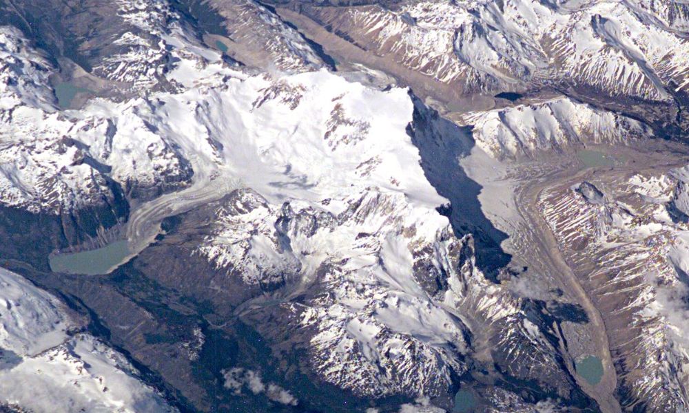 Vista satelital de la montaña más alta de la provincia de Santa Cruz.