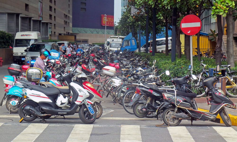 Motos en China.