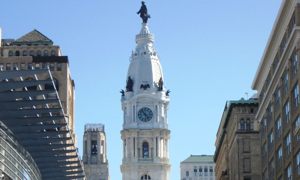 Famosa torre del Ayuntamiento de Filadelfia.