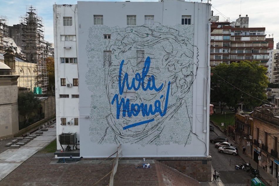 Manuel Belgrano: un nuevo mural gigante homenajea en Rosario al creador de la bandera