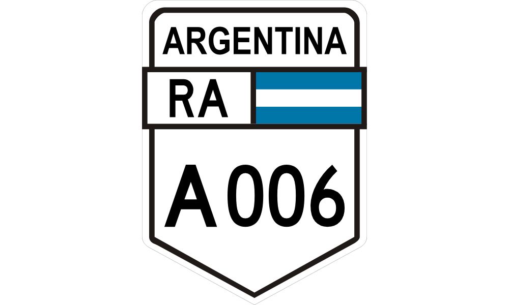 Cartel de Ruta Nacional A006.