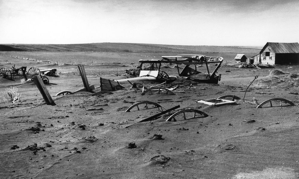Casas abandonadas por el Dust Bowl en Estados Unidos.