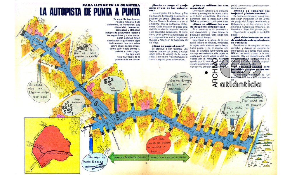 trazado de la Autopista 25 de Mayo
