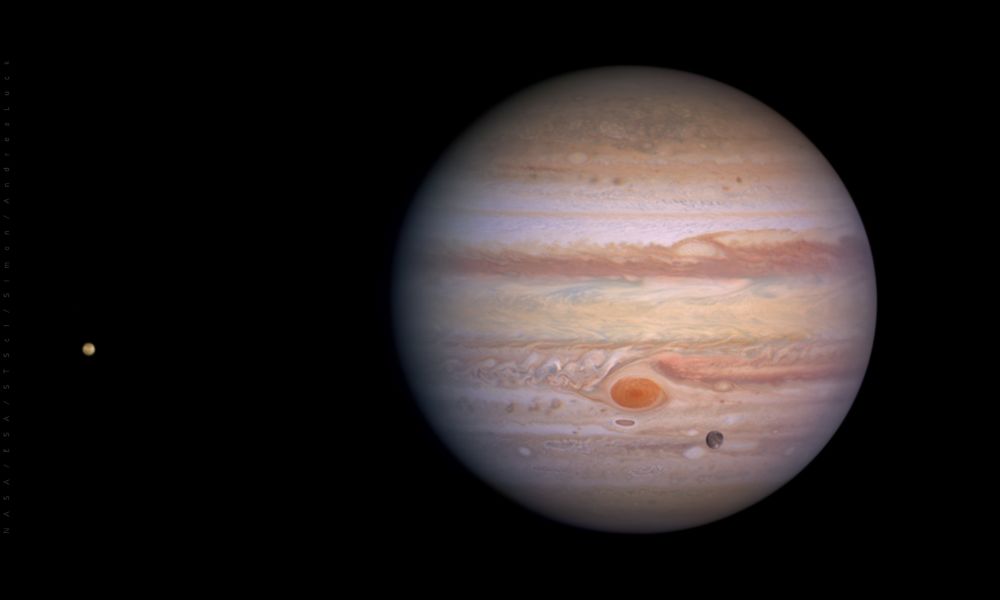 Júpiter junto al satélite natural más grande de nuestro sistema solar.