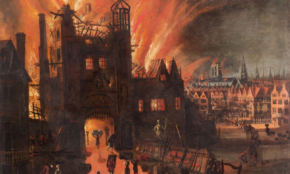 Incendio de la antigua catedral de San Pablo en el arte.
