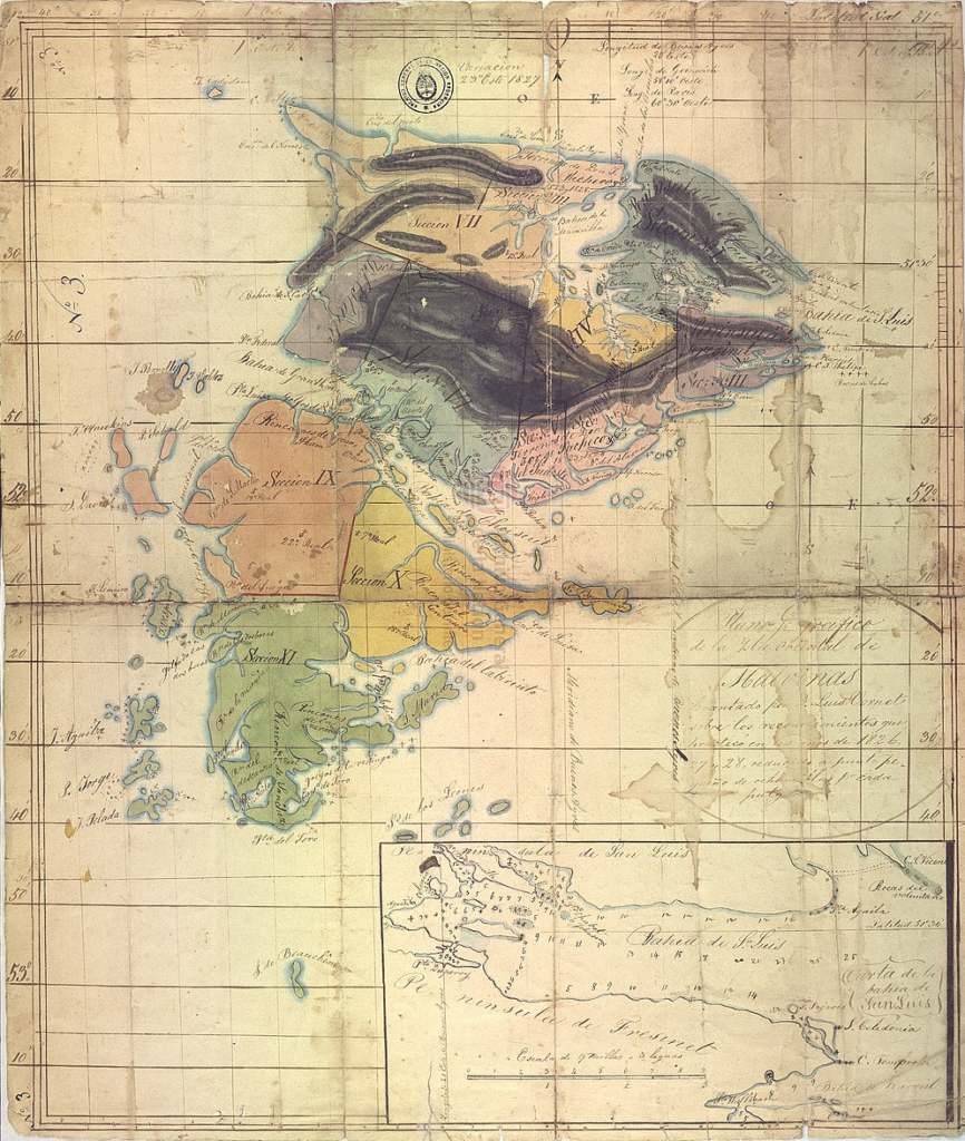 mapa de la Isla Soledad Islas Malvinas
