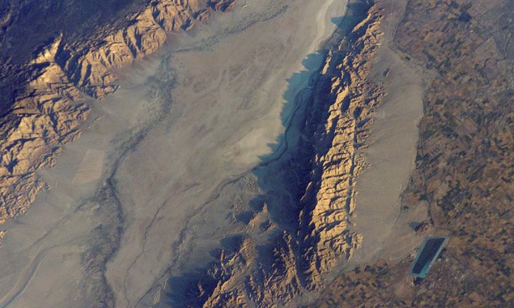 Vista satelital del punto más bajo de México.