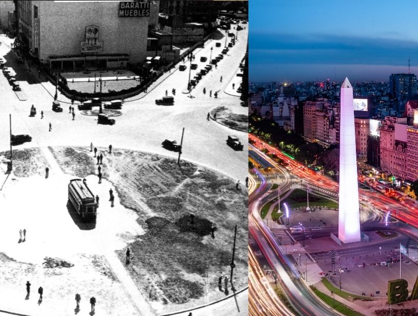Antes y después del obelisco