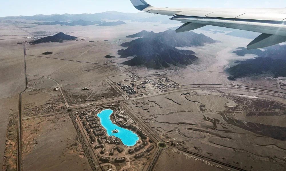 Vista aérea de la pileta más grande del mundo.