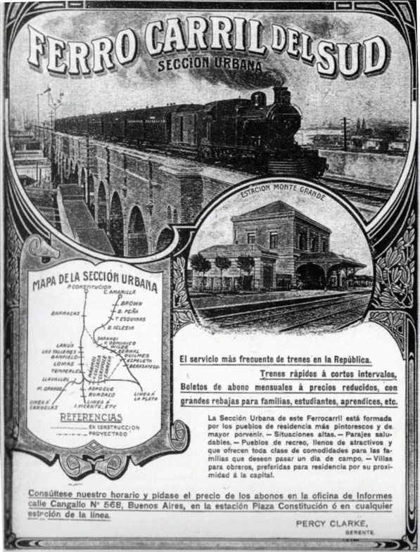 Publicidad del Ferrocarril del Sud