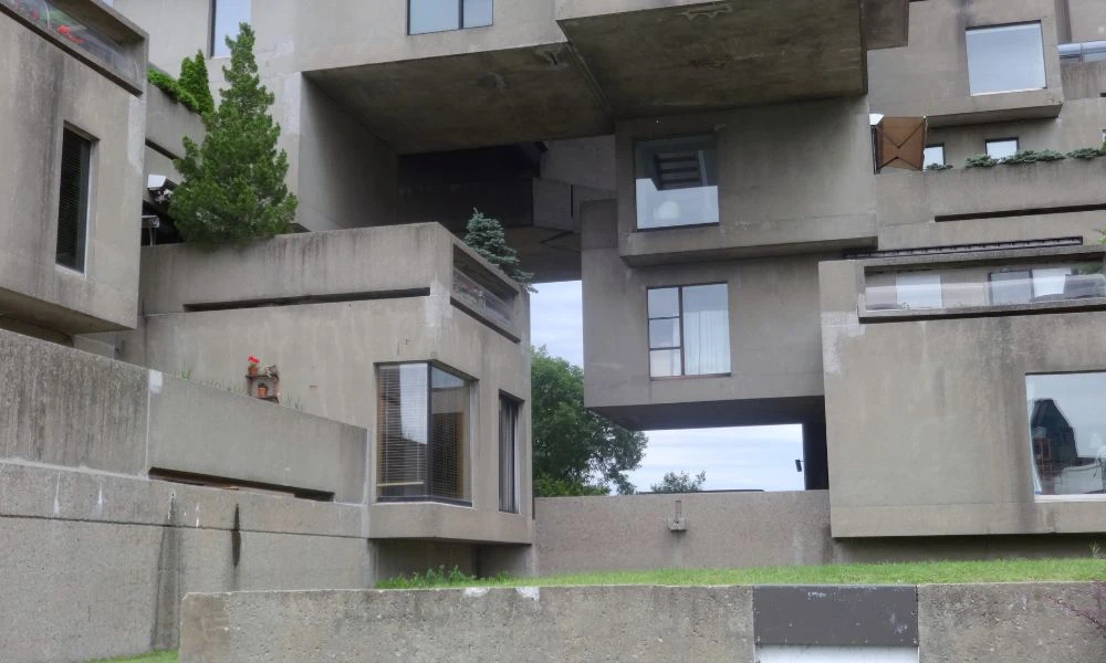 Bloques de hormigón del complejo de viviendas.