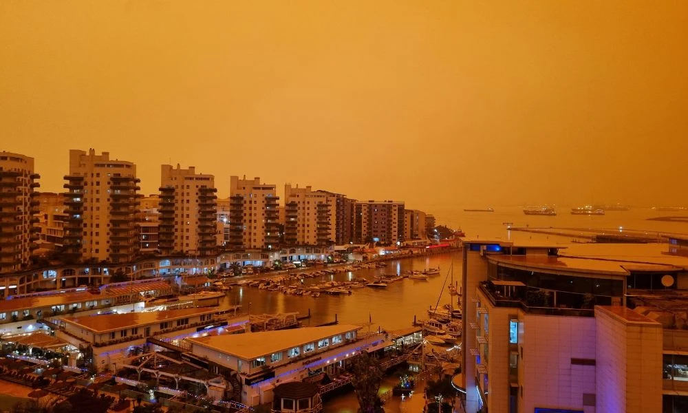 Aspecto de una tormenta de arena.