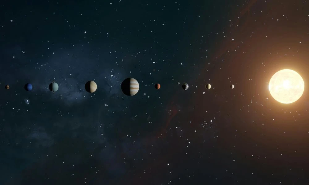 Aspecto del Sistema Solar.