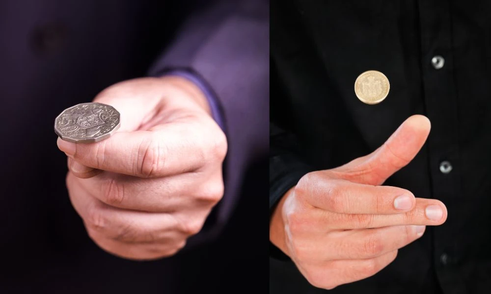 Cara o ceca - Lanzar la moneda