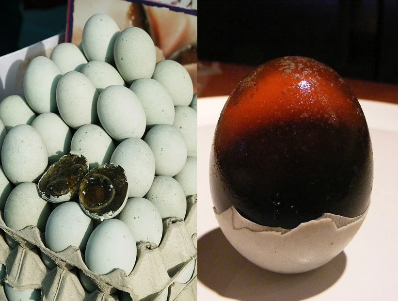 En China se comen huevo fermentado, conocido como huevo centenario