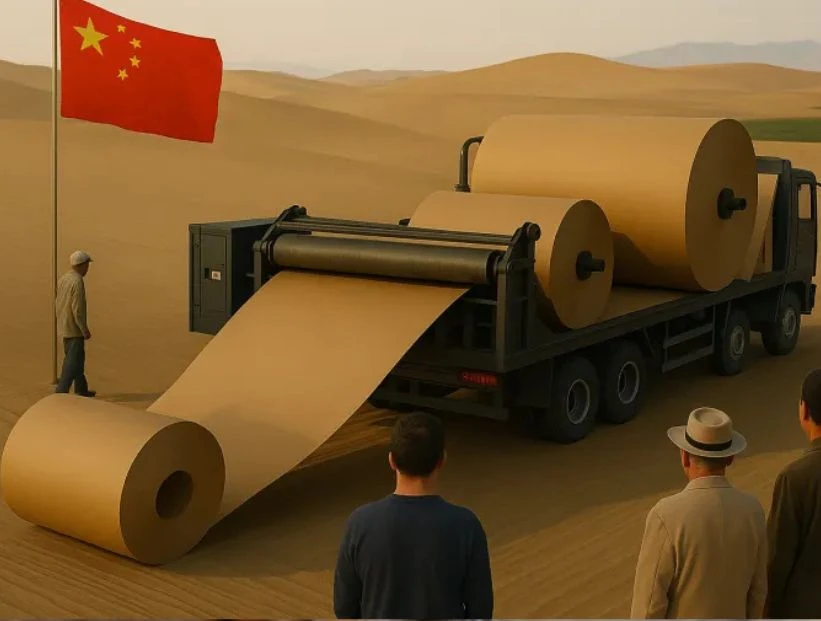 China fabrica papel con arena del desierto